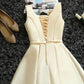 Cute Short Light Champagne Homecoming Dress, Graduation Dress    cg12556