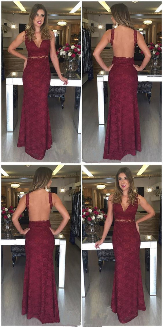 Lace Prom Dress, Backless Prom Dress, Sheath Prom Dress, Fashion Prom Dress   cg12558