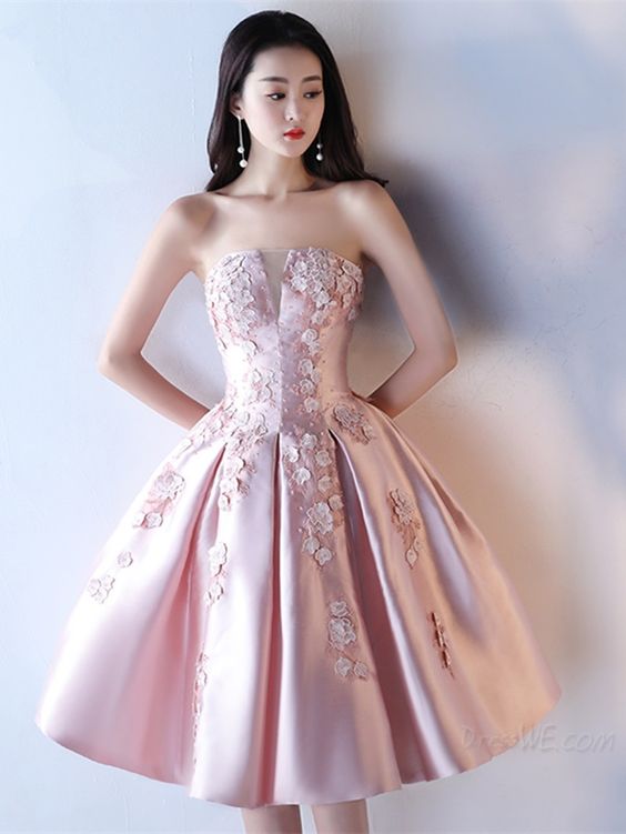 A Line Sweetheart Applique Short Homecoming Dress| cg1260