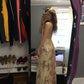 A-line V Neck Long Prom Dress, Open Back Prom Dress   cg12745