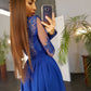 Long Sleeves Prom Dresses Slit Chiffon A-line Floor Length Evening Gowns Appliques Lace Party Formal Dresses   cg12748
