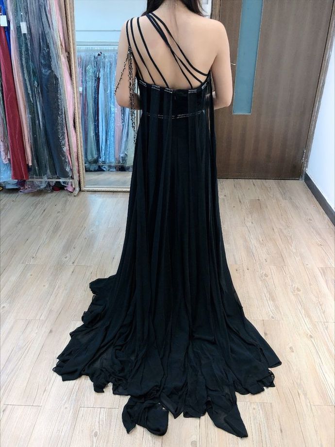 Beautiful one shoulder chiffon prom dress   cg12843