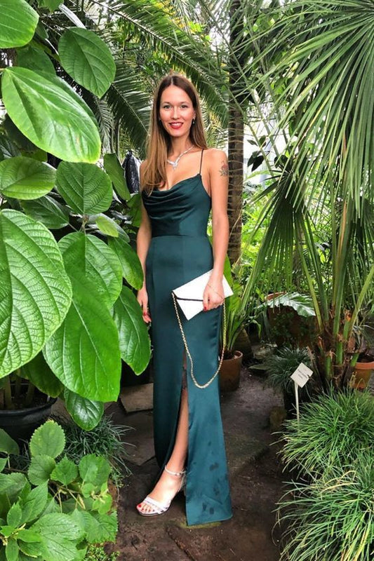 Mermaid Green Long Prom Dress with Slit   cg13108