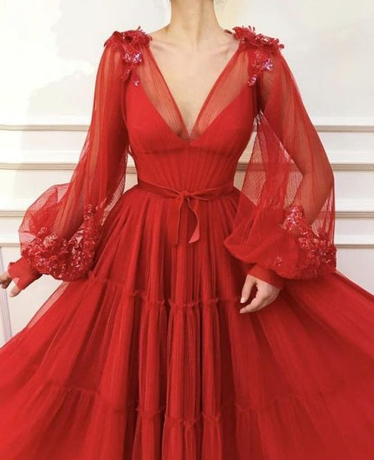 A-Line red Long Prom Dresses Formal Evening Gowns    cg13236