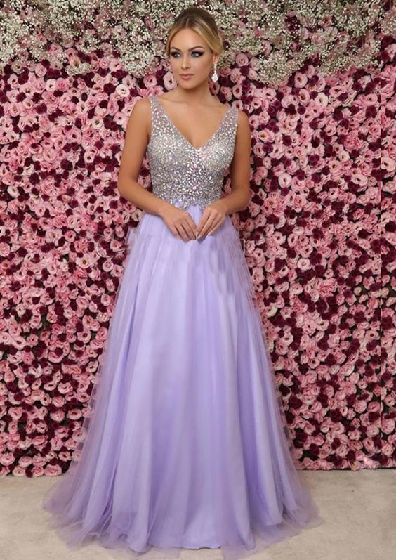 Liac Crystal Beaded Long Prom Dresses Formal Evening Fancy Dress    cg13416