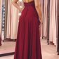 V Neck Backless Burgundy Lace Long Prom Dress, Backless Burgundy Lace Formal Dress   cg13643