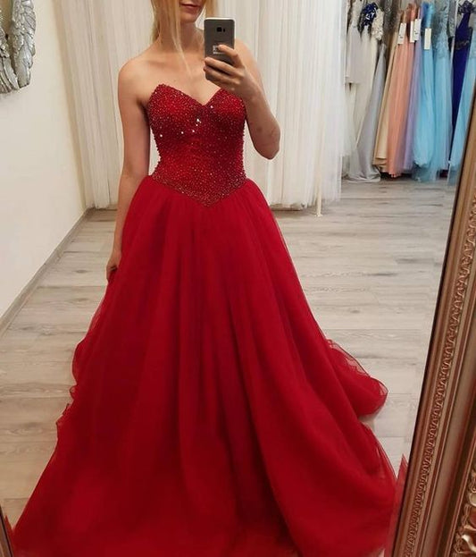 Red Ball Gown prom dress, Long Prom Dress, Prom dress   cg13667