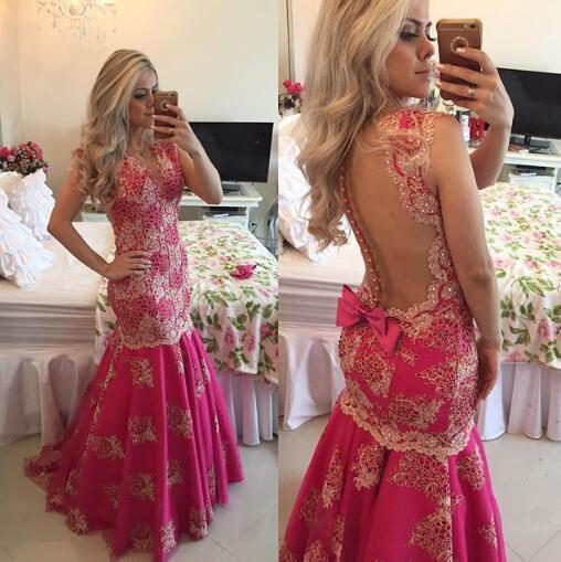 Mermaid Evening Dress, Lace Applique Evening Dress, Beaded Evening Dress, Elegant Evening prom Dress   cg13687