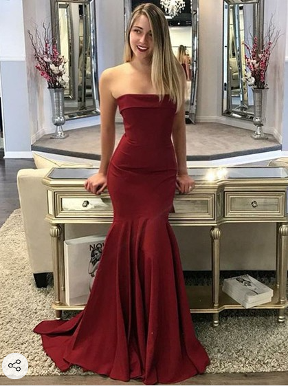 Trumpet/Mermaid Strapless Jersey Sweep Train Prom Dresses   cg13694