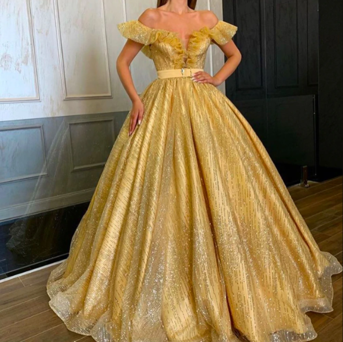 yellow prom dresses 2020 sweetheart neckline side slit pleats sashes evening dresses formal dresses   cg13806