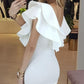 Layered Ruffles Bodycon Dress Homecoming Dresses   cg13864