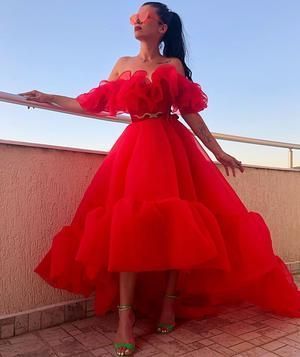 Organza Red Prom Dress , Charming Prom Dress   cg13937