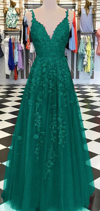 Chic A-line Prom Dress Spaghetti Straps Applique Red Prom Dresses Evening Dress   cg14141