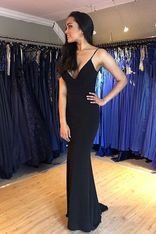Black Mermaid Evening Dress with Backless Prom Dresses    cg14244