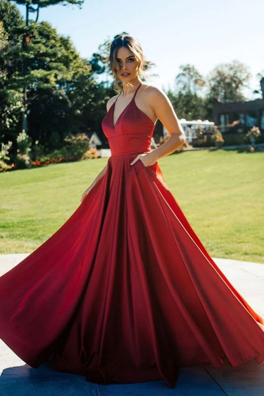 Spaghetti Straps Red Long Prom/Evening Dress   cg14489