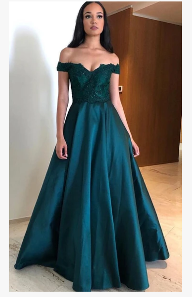 Off Shoulder Long Prom Dress ,School Dance Dresses ,Fashion Winter Formal Dress    cg14537