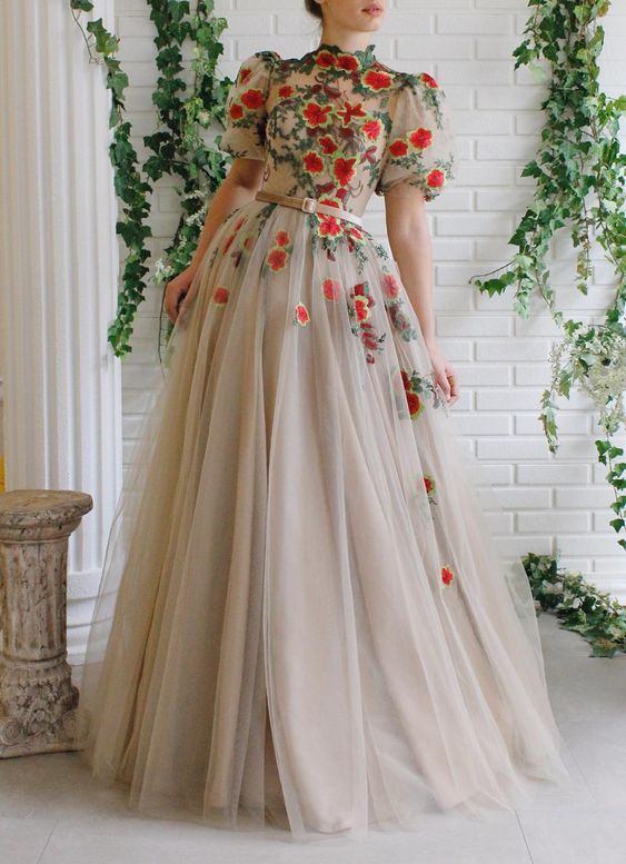 The New Ball Gown Dress A-line Prom Dress Tulle Party Dress Appliques Prom Dress Long Prom Dress   cg14542