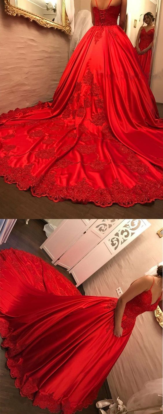 Elegant Red Prom Party Dresses , Chic V-neck Ball Gowns , Fashion Quinceanera Dresses Prom Dress    cg14899