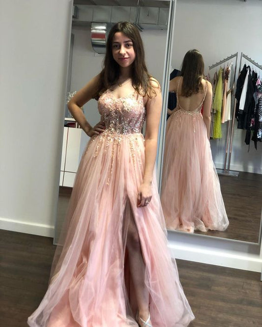 Sexy Prom Dress,V-Neck Prom Dress,Appliques prom Dress,Backless Prom Dress   cg14942