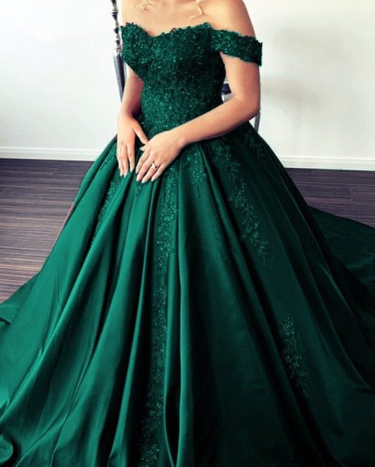 green long prom dress evening dress   cg14953