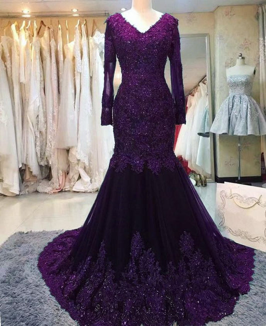 mermaid lace long prom dress evening dress    cg15003