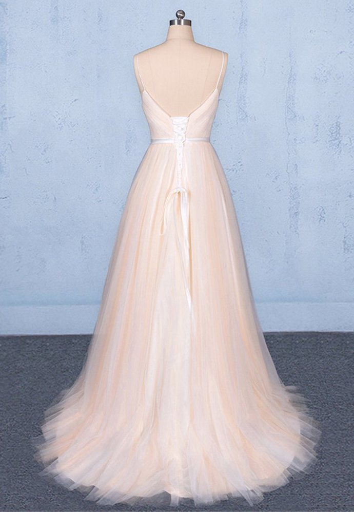 Pink tulle long prom dress pink evening dress    cg15031