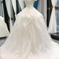 White tulle lace off shoulder long prom dress white lace wedding dress   cg15041