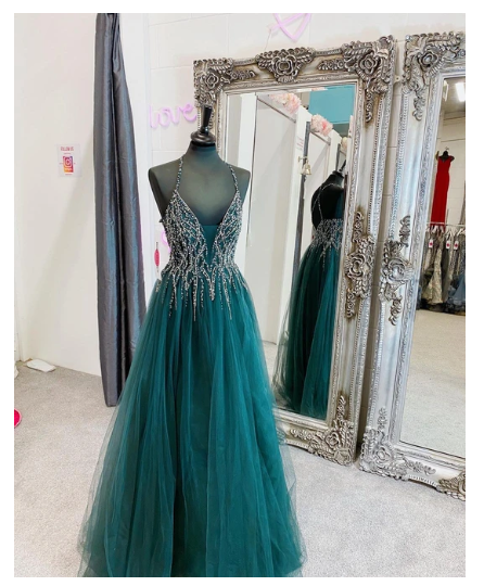 V-Neck Beaded Prom Dress, Long Prom Dresses ,Formal Prom Dress   cg15128