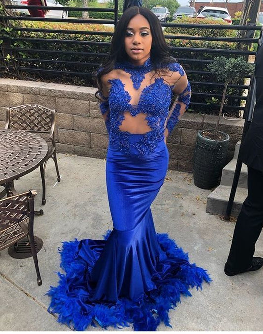 Royal Blue Long Prom Dress , Mermiad Prom Dress   cg15134