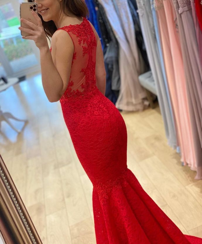 Mermaid Red Prom Dress, Long Prom Dresses ,Formal Prom Dress    cg15148