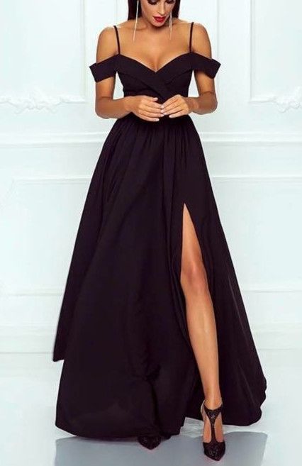 black prom dresses,off shoulder evening gowns,long satin formal gowns,black evening dresses cg1520