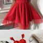 Charming Red Spaghetti Straps Short A-Line Tulle Homecoming Dresses, Homecoming Dresses cg1528