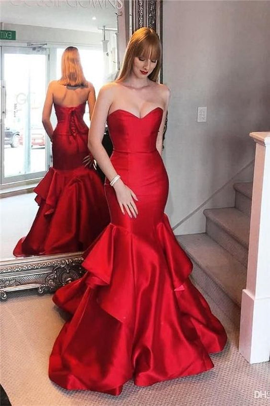 red mermaid prom dresses, long prom dresses for women   cg15298