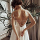A-line v neck satin prom dress   cg15309