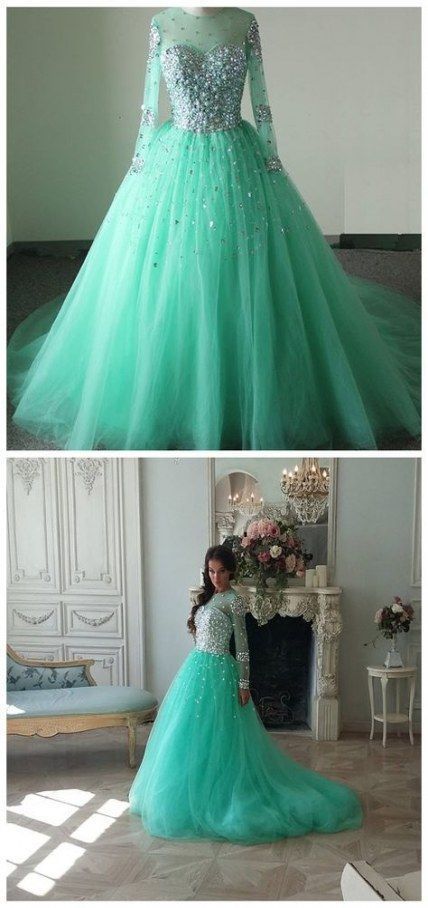 Simple Tulle Prom Dress With Beading Top    cg15378