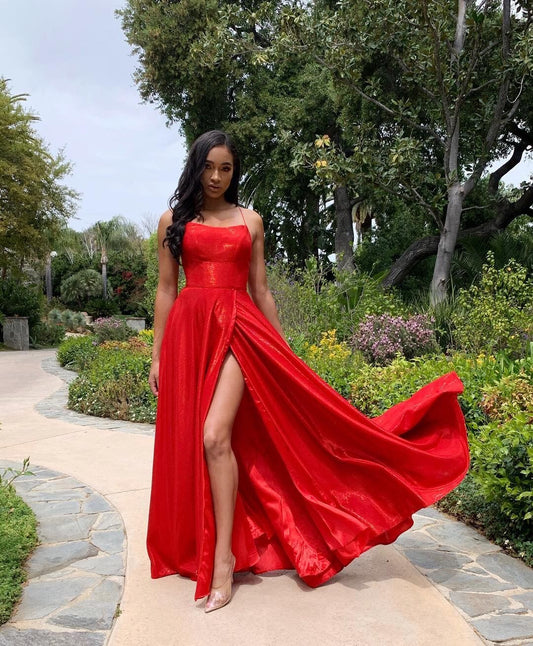 Hot Selling A Line Halter Red Long Prom/Evening Party Dress   cg15404