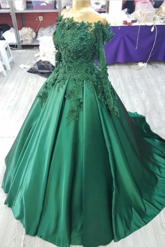 Prom Dresses Elegant Green Wedding Gowns   cg15653
