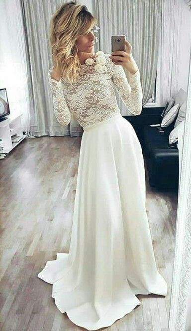 A-line lace long formal dress prom dress   cg15668