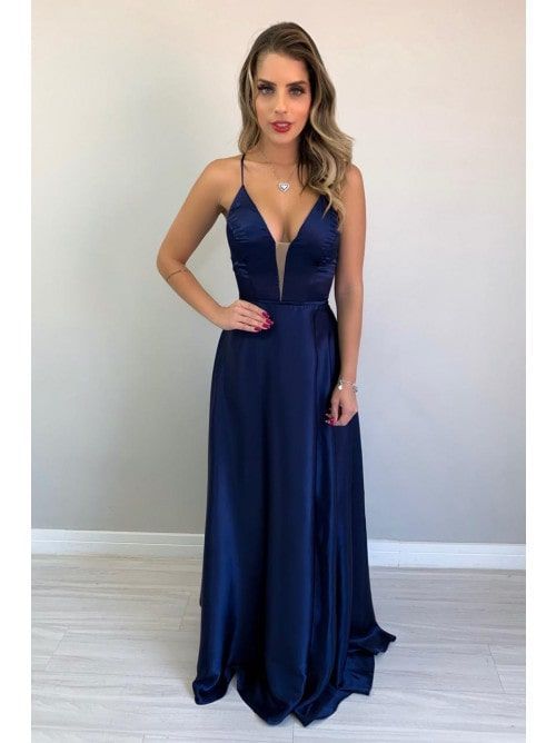 A-line V Neck Long Prom Dress   cg15687