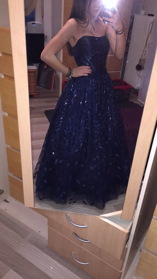 Sweetheart Long Prom Dress, Strapless Prom Dress   cg15698