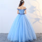 BLUE TULLE LONG BALL GOWN DRESS FORMAL PROM DRESS   cg15725
