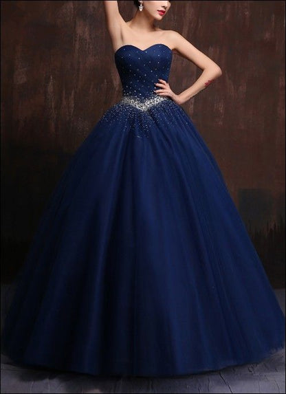 Beaded strapless party dress elegant prom gown    cg15774