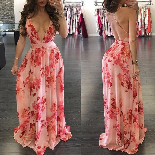 Newest Deep V-Neck A-Line Prom Dresses,Long Prom Dresses,Cheap Prom Dresses   cg15804