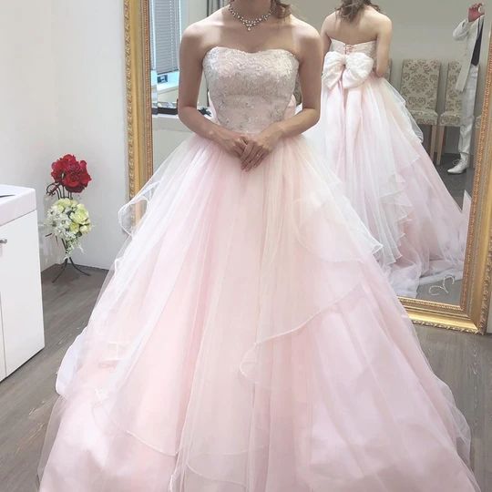 Strapless Sweetheart Floor Length Chiffon Ball Wedding Dress Prom Dress   cg15894