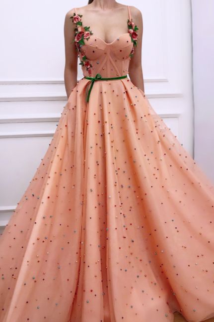 Ball Gown Prom Dress,Tulle Appliques Prom Dresses,Long Quinceanera Dresses   cg16024