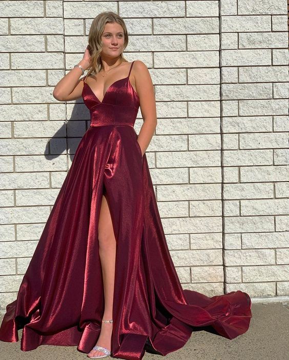 Elegant Prom Dresses burgundy evening gown   cg16127