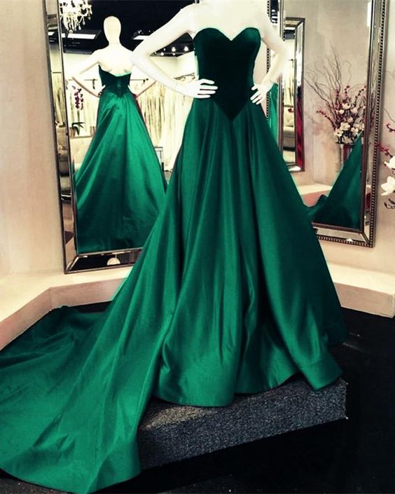 Green Prom Dresses Velvet Top   cg16137