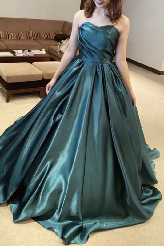 Hunter Green Ball Gown Prom Dresses   cg16246