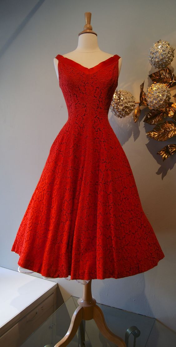 Red Dress,Lace Dress,A Line homecoming Dress cg1628