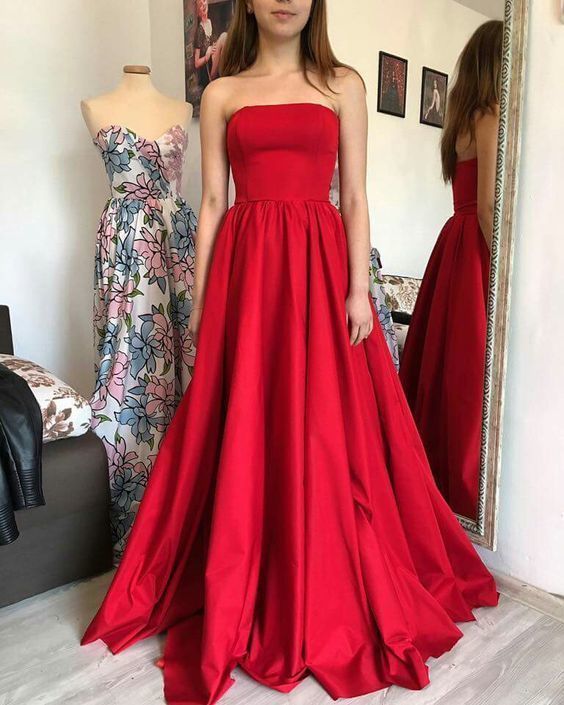 Charming Prom Dress,Saint Prom Dress,Strapless Prom Dresses,A-Line Pro ...